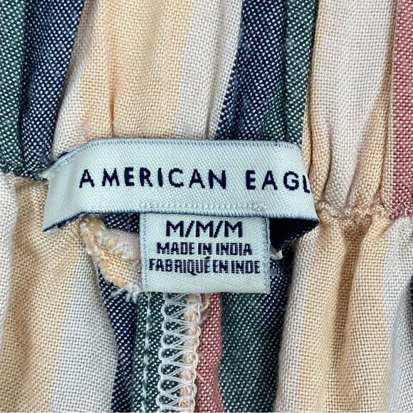 American Eagle Outfitters Striped Paperbag Jogger Pants Peach Multi Medium - Picture 12 of 15